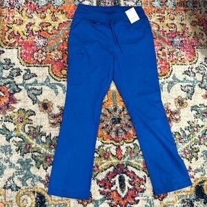 NWT: Jaannuu Yoga Waist Adjustable Scrub Pant in Royal/Caribbean Blue